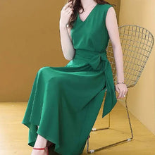 Load image into Gallery viewer, Elegant Sleeveless V-Neck Midi Dress
