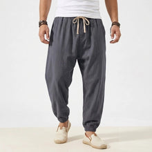 Load image into Gallery viewer, Men's Joggers Streetwear Casual Harem Pants Sport Large Sweatpants Korean Breathable Cotton Trousers Elastic Waist Long Pants
