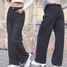 Load image into Gallery viewer, High Waist Draped Straight Jeans
