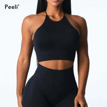 Load image into Gallery viewer, Embrace Seamless Sports Bra Women Backless Gym Bra Tops Padded Yoga Bras Push Up Running Sports Bras Workout Bralette Sportswear
