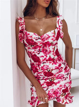 Load image into Gallery viewer, Floral V-Neck Summer Mini Dress
