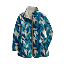 Load image into Gallery viewer, Quilted Leaf Print Winter Jacket
