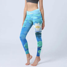 Load image into Gallery viewer, High Waist Yoga Leggings Japanese Style Cherry Blossom Botanical Print Soft Tights Women Fitness Gym Yoga Running Sports Wear
