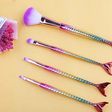 Load image into Gallery viewer, Mermaid Makeup Brushes Set Cosmetic Powder Eye Shadow Foundation Blush Brush Soft Beauty Make Up Tool Maquiagem 6 Color Gradient
