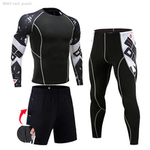 Load image into Gallery viewer, Men's Compression Sportswear Suits Gym Tights Training Clothes Workout Jogging Sports Set Running Rashguard Tracksuit For Men

