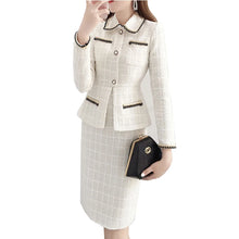 Load image into Gallery viewer, Elegant Tweed Mini Office Dress

