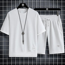 Load image into Gallery viewer, Trendy Suits for men Men's Summer Shorts Set Gym Outfit Student Short Sleeve Tee 2 Piece Set Tracksuits Men Casual Men Clothing

