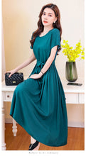Load image into Gallery viewer, New Fashion Summer Dresses For Women 2025 Elegant Casual Short Sleeve Midi Dress Soild Colour Women Clothing
