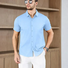 Load image into Gallery viewer, New Men's Business Casual Solid Color Short Sleeved Shirt for Summer Fashion No Ironing Comfortable and Versatile Top
