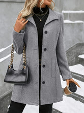 Load image into Gallery viewer, Women's Mid-Length Woolen Coat Autumn Winter New Style Single Button Casual Coat Flip Collar Classic Elegant Outerwear
