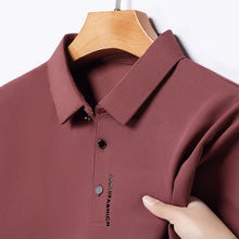 Load image into Gallery viewer, Men's Short Sleeve Solid Color Polo Shirt Breathable Comfortable Elastic Top New Arrivals Casual Business Style
