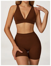 Load image into Gallery viewer, Yoga Set 2 Pieces Gym Clothes Yoga Outfits For Women Tracksuits Workout Long Sleeved Fitness Set Sport Bra Crop Top Gym Leggings
