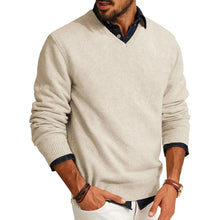 Load image into Gallery viewer, Men’s V-Neck Smart Casual Knit Pullover
