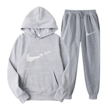 Load image into Gallery viewer, Men Tracksuit 2 Pieces Sets Hooded Sweatshirt +Drawstring Pants Male Hoodies Running Sportswear Men Women Autumn Sportwear
