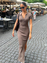 Load image into Gallery viewer, Elegant Collar Side Slit Dress
