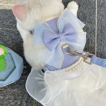 Load image into Gallery viewer, Pet Accessories Princess Style Cat Harness Leash Adjustable Nylon Cat Vest Breathable with Bowknot Pet Chest Strap For Cats Dogs
