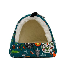 Load image into Gallery viewer, 1pc Cute Print Bird Bed Mini Cage Rabbit Squirrel Mat Guinea Pig Nest Hamster House Small Animal Sleeping Bed Pet Hanging Cage
