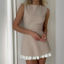 Load image into Gallery viewer, Elegant Sleeveless Pleated Mini Dress
