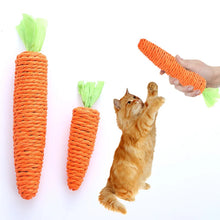 Load image into Gallery viewer, Cat Toy Carrot Sound Pet Products Bite Resistant Paper Rope Scratcher Clean Teeth Interactive Play Cat Carrot Chew Toy for Cat
