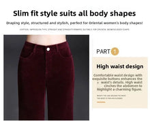 Load image into Gallery viewer, High Waist Corduroy Women's Pants Spring Autumn Winter Fashion Micro Flared Casual Trousers Slimming Warm Long Pants
