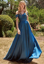 Load image into Gallery viewer, Off Shoulder Satin Bridesmaid Gown
