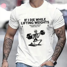 Load image into Gallery viewer, Gym Workout T-shirts for Men Clothing Funny Weightlifting Tshirts Short Sleeve Tops Clothes Fitness Exercise Tee Shirts Homme
