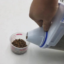 Load image into Gallery viewer, 1.5kg/2kg Dog Cat Food Pail Plastic Storage Tank with Measuring Cup Container Moisture-proof Sealed Jar Pet Supplies Accessories
