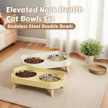 Load image into Gallery viewer, HOMEFISH Dopamine Multicoloured Tall Pet Feeder with Two Stainless Steel Bowls and Neck Support
