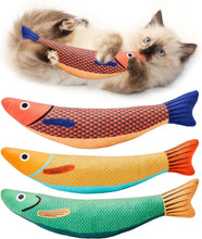 Load image into Gallery viewer, Cat Toys Fish,Teeth Grinding Catnip Toys,Soft and Durable,Kitten Toys Interactive Sounding Cat Chew Bite Plush Toys Cat Supplie
