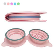Load image into Gallery viewer, Foldable Silicone Pet Bowls Non-toxic Portable Pet Travel Feeding Bowl Folding Puppy Cat Bowl Outdoor Food Dispenser Feeder
