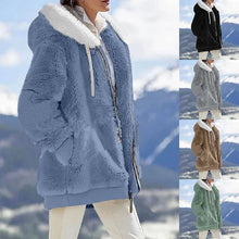 Load image into Gallery viewer, Autumn Winter Fashion Women's Coat New Casual Hooded Zipper Lady Clothes Cashmere Female Fleece Jacket Solid Color Ladies Coats
