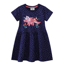 Load image into Gallery viewer, Dinosaur Embroidered Summer Girls Dress
