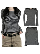 Load image into Gallery viewer, Striped Slim Long Sleeve Tee
