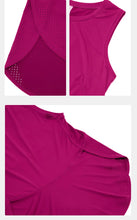 Load image into Gallery viewer, Yoga Sport Top Women Gym T Shirt Workout Clothing Wear Loose Cover Hip Shirt Quick Dry Vest Cropped Blouse Cool Tank Tops
