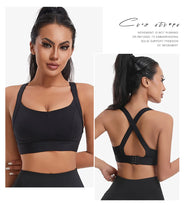 Load image into Gallery viewer, Women High Impact Sports Bra Criss Cross Back Padded Bra Workout Fitness Sports Yoga Bras Shockproof Sport Crop Top Vest
