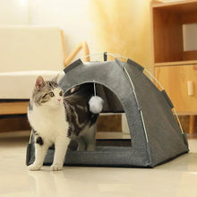 Load image into Gallery viewer, Pet Tent Bed Removable Cat Sofa Basket Canvas Semi-enclosed Cat House Dog Cave Hut Cat Sleeping Bed for Room Decor Pet Supplies
