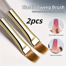 Load image into Gallery viewer, 2pcs Wide Soft Bristle Nail Brush Gradient Design Acrylic Handle Gel Polish Applicator Nail Tools
