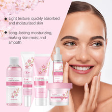 Load image into Gallery viewer, Sakura Skincare Set Moisturizer Face Cream Serum Toner Facial Cleanser Eye Cream Anti-Wrinkle Brighten Face Care Kit for Women
