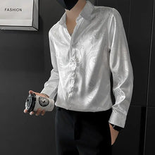 Load image into Gallery viewer, Slim Luxury Print Shirt Men
