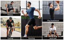 Load image into Gallery viewer, Stylish Gym Workout Compression Shirts for Men Athletic Quick Dry Tshirt Tees Running Undershirts Summer Short Sleeve Rash Guard
