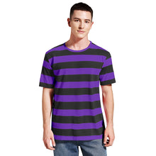 Load image into Gallery viewer, Men Striped T-Shirt Stripes Top Tees Male Fashion Short Sleeve Shirts Costume Cosplay Party Blue Red White Black Yellow T Shirt

