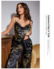 Load image into Gallery viewer, Cherry Satin Long Pajama Set
