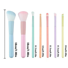 Load image into Gallery viewer, A full set of makeup tools including 7 colored makeup brushes, loose powder, contouring, eyeshadow, eyebrow brushes, etc
