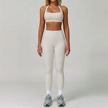 Load image into Gallery viewer, TRY TO BN Gym Sets Woman 2 Piece Yoga Backless Top Women's Tracksuit High Waisted Leggings Butt Lifting Fitness Workout Clothes
