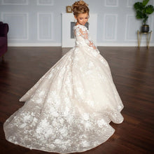 Load image into Gallery viewer, Elegant Customized Flower Girl Dress For Wedding Lace Full Sleeves Floor Lenght Kids Birthday Party First Communion Ball Gowns
