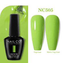 Load image into Gallery viewer, NAILCO 333 Colors Gel Nail Polish Semi Permanent Varnishes Nails Art Design Hybrid Soak Off Top Base Coat UV Gel Manicure 15ml

