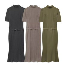 Load image into Gallery viewer, Elegant Belted Casual Midi Dress

