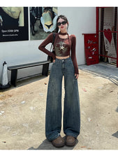 Load image into Gallery viewer, High Waisted Wide Leg Jeans Women Cotton Retro Denim Y2k Loose Fashion Design Sense Pant Streetwear Baggy Straight Trouser Woman
