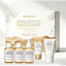 Load image into Gallery viewer, Centella Asiatica Travel Face Skin Care Kit: Serum,Cleansing Oil,Moisturizing Toner,Cleaner Foam,Soothing Cream,Skincare Set
