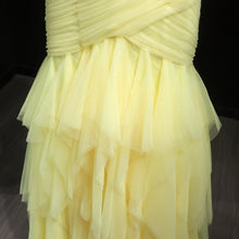 Load image into Gallery viewer, Yellow Halter Satin Evening Gown
